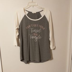 Maurices Screen print 3/4 sleeve T-shirt